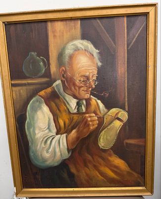 MCM Oil on Canvas of Cobbler