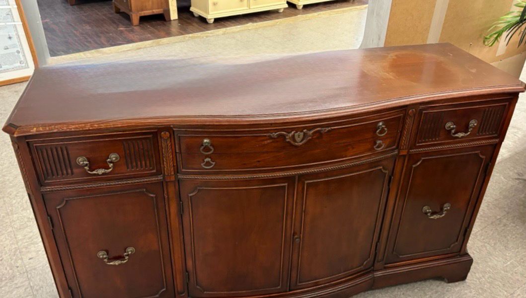 Walnut French Provincial Buffet Sideboard