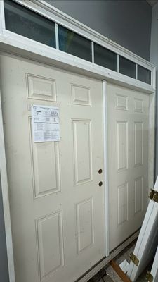 Anderson Double Panel Door + Transom Window