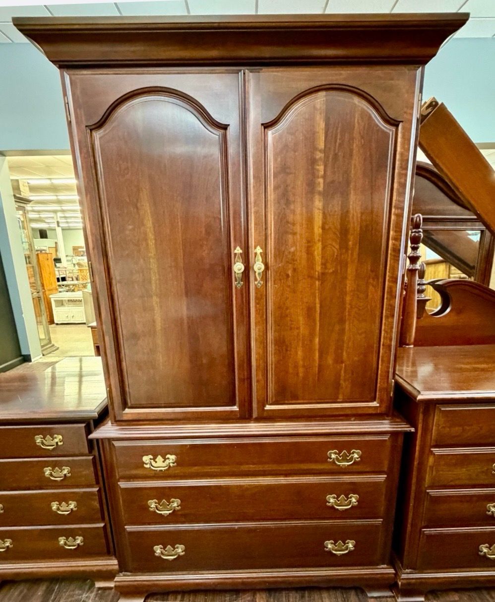 Cherry Queen Anne Armoire by Cresent Manufacturing Cherry Queen Anne Armoire by Cresent Manufacturing