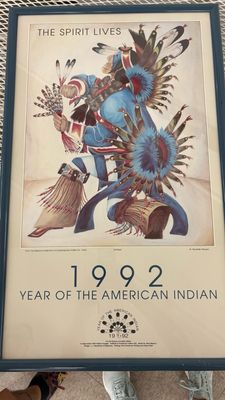 The Spirit Lives : 1992 Year Of The American Indian - Framed Poster