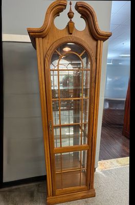 Vintage Arched Oak Curio Cabinet