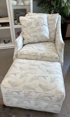 Robin Bruce Designer Koi Swivel Chair + Ottoman