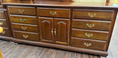 Cherry Lowboy Dresser w-Mirror by Cresent Cherry Lowboy Dresser w-Mirror by Cresent