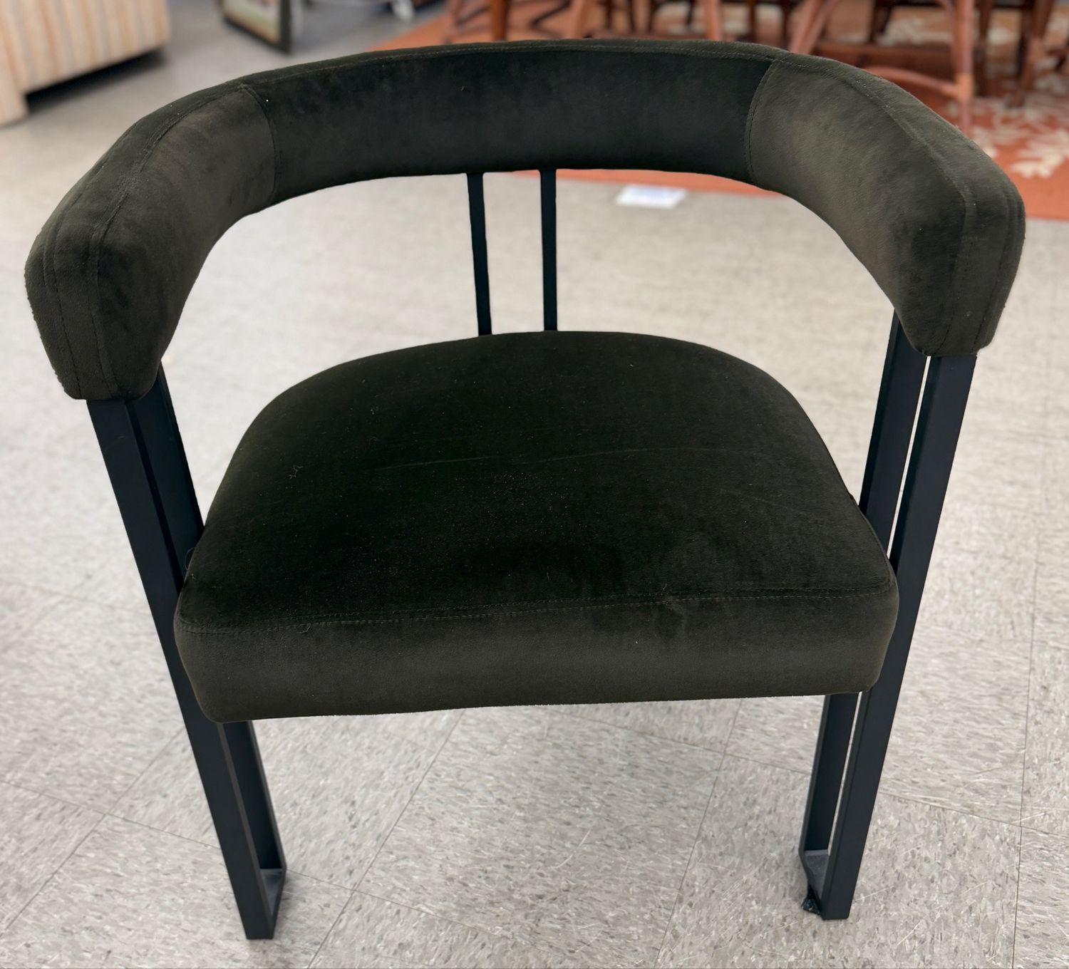 Contemporary Brown Velour Accent Chair