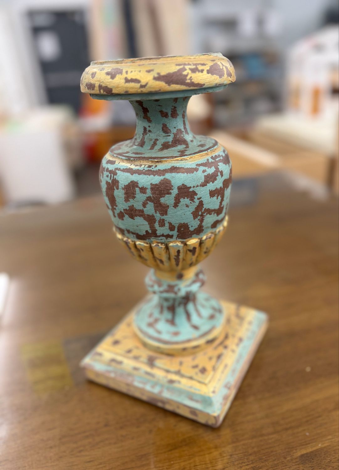 Pottery Barn Rustic Wooden Candle Holder