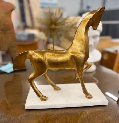 Etruscan Horse Cast Metal Sculpture