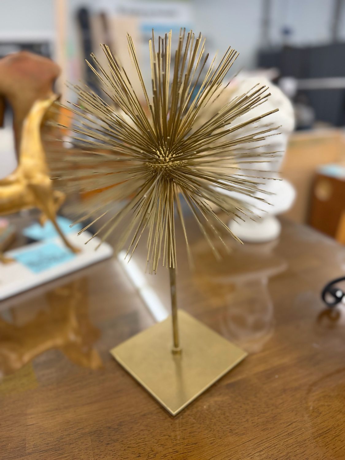 Gold Starburst Tabletop Metal Sculpture