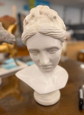 White Ceramic Classical Female Bust Sculpture