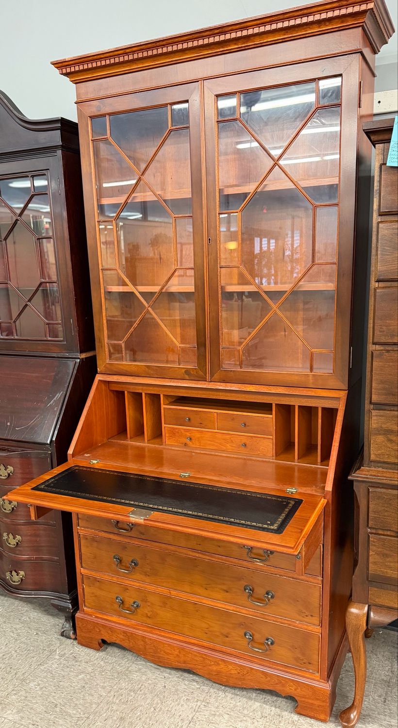 2 PC Vintage Georgian Drop Front Secretary