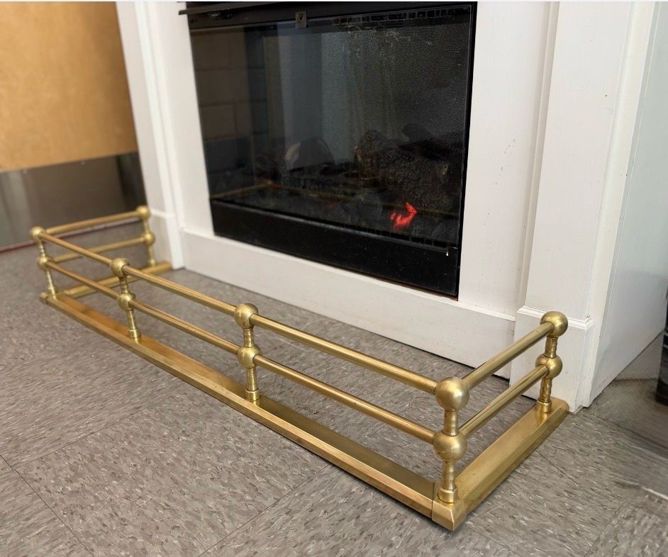 Vintage Brass Fireplace Fender