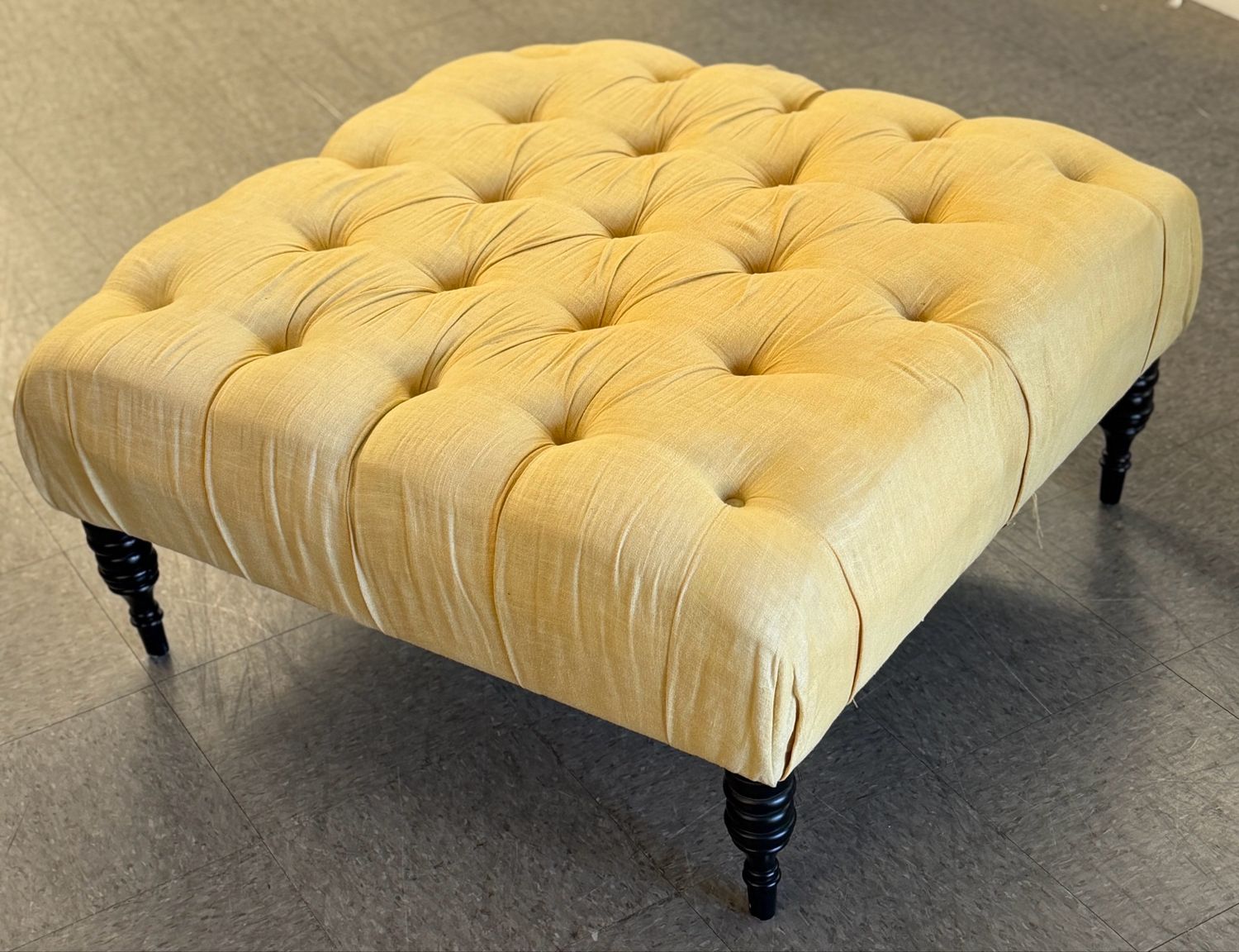 Tufted Golden Yellow Ottoman