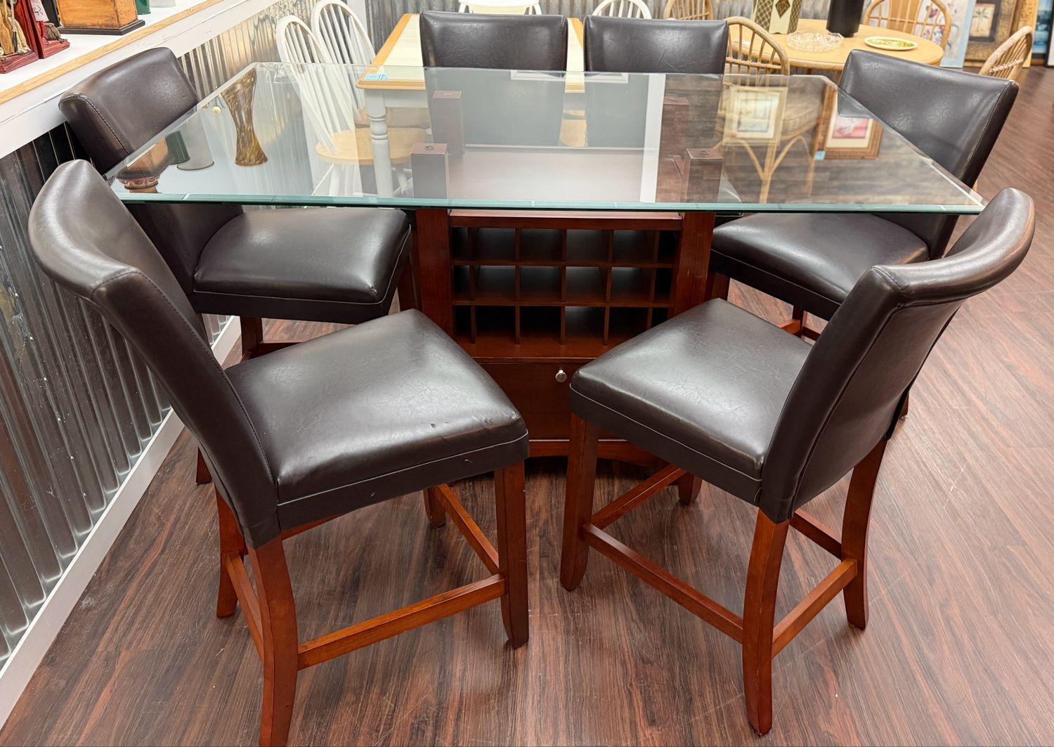 High Top Dining Set + Wine Storage Pedestal High Top Dining Set + Wine Storage Pedestal