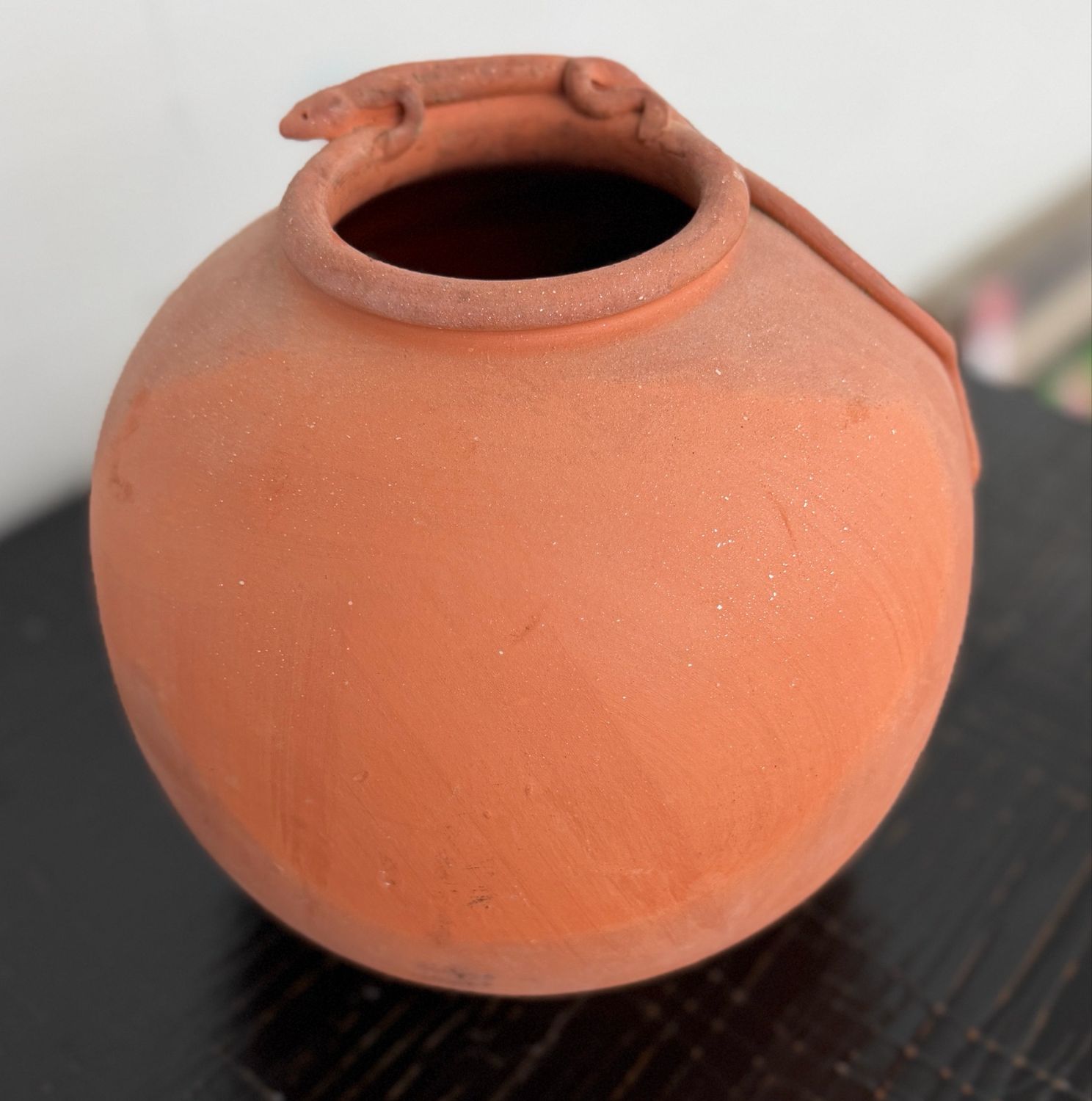 Portuguese Terra Cotta Lizard Vase Portuguese Terra Cotta Lizard Vase