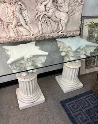 Hollywood Regency Style Corinthian Column Console