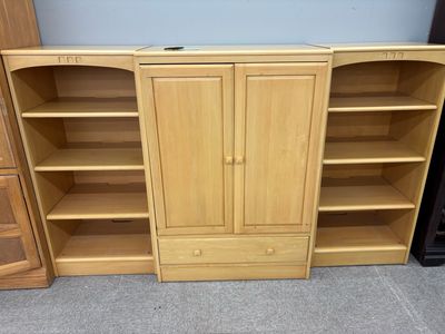 Vintage Ethan Allen Media Cabinet And Two Matching Bookcases