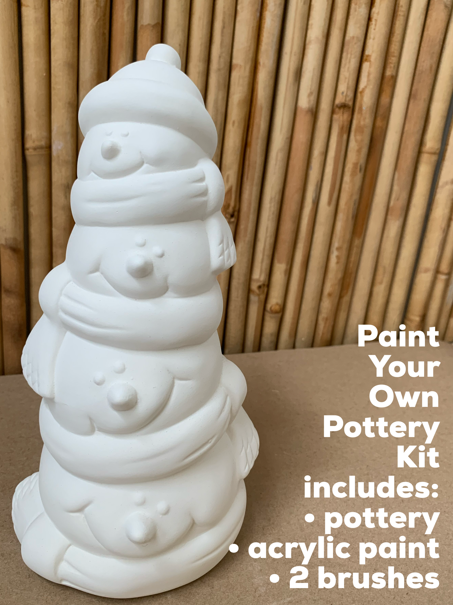 Lighted Frosty Snow Man Pottery Paint Kit, Christmas Craft, at Home Pottery  Kits, Ready to Paint Ceramics, Christmas Party Craft, Clay Kit 