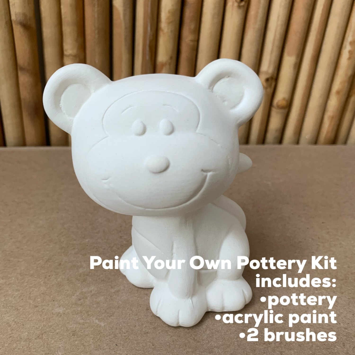 NO FIRE Paint Your Own Pottery Kit - 
Ceramic Monkey Figurine Acrylic Painting Kit