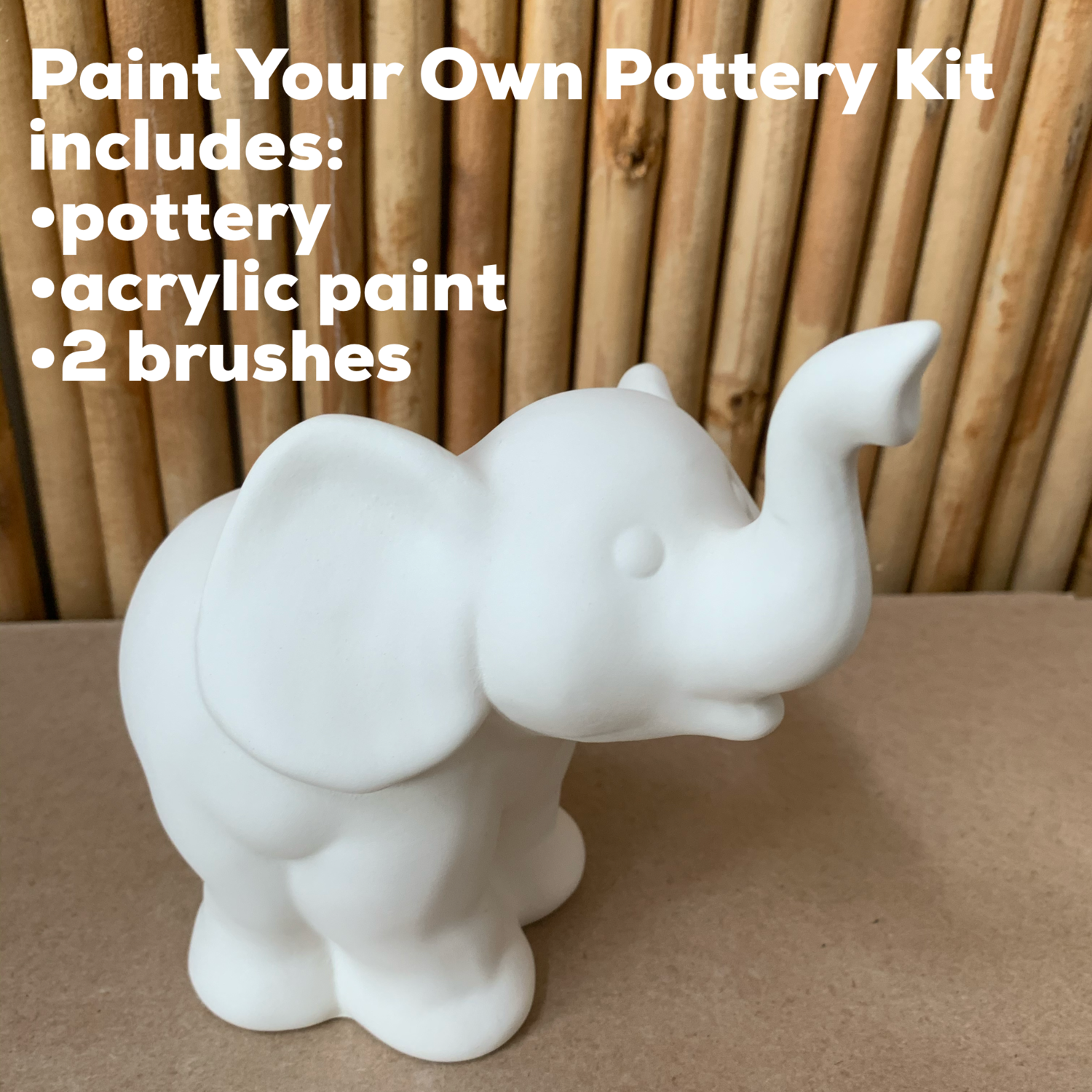 NO FIRE Paint Your Own Pottery Kit - 
Ceramic Elephant Figurine Acrylic Painting Kit