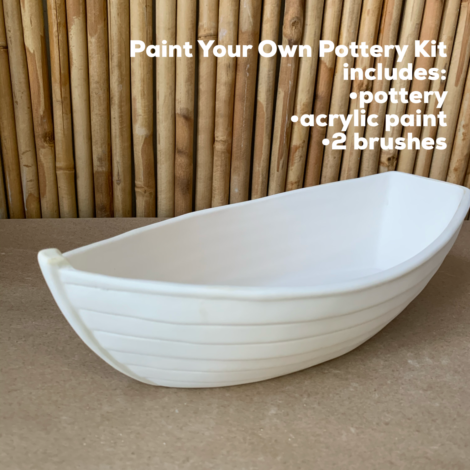 NO FIRE Paint Your Own Pottery Kit -
Ceramic Lifeguard Boat Acrylic Painting Kit