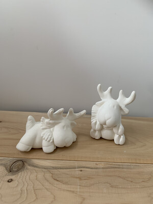 Paint Your Own Pottery - Ceramic 
 Set Of 2 Mini Christmas Reindeer Deer Painting Kit