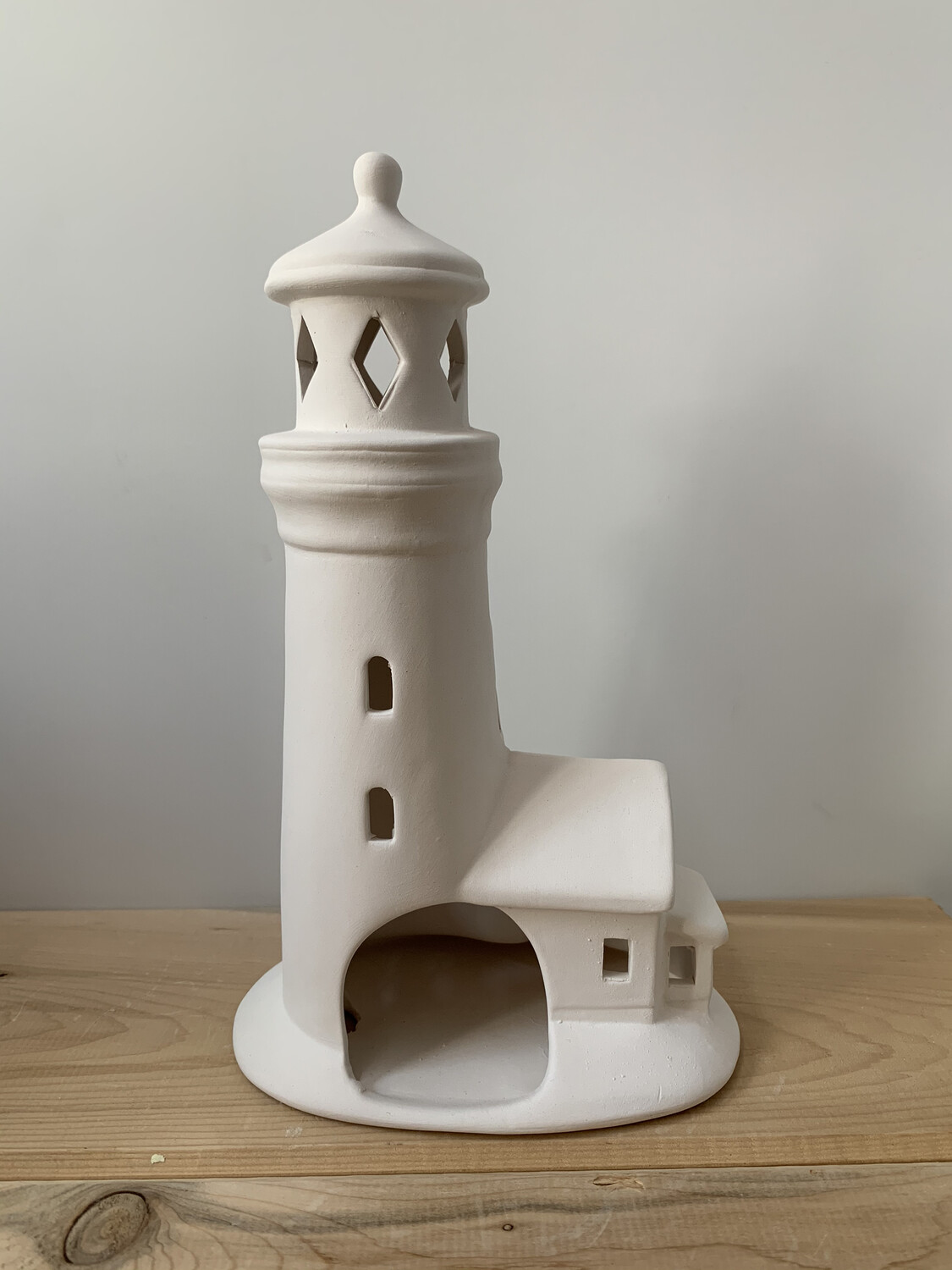 NO FIRE Paint Your Own Pottery Kit -
Ceramic Lighthouse Luminary Lantern Acrylic Painting Kit