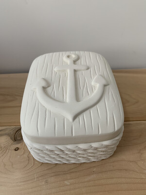 Paint Your Own Pottery - Ceramic 
Nautical Anchor Box Painting Kit