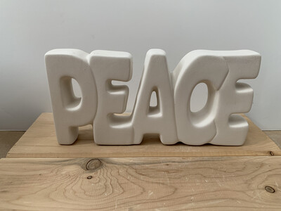 Paint Your Own Pottery - Ceramic 
 Peace Word Plaque Painting Kit
