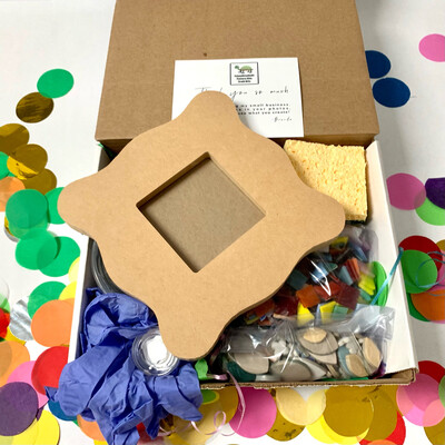 Make Your Own Mosaic - 8” Wiggle Picture Frame for Wall or Desk - DIY Craft Kit