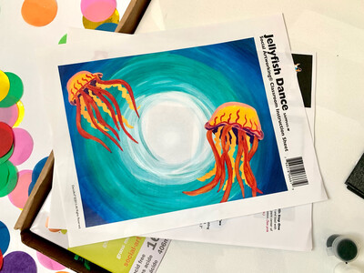 Jellyfish ADULT Acrylic Paint On Canvas DIY Art Kit
