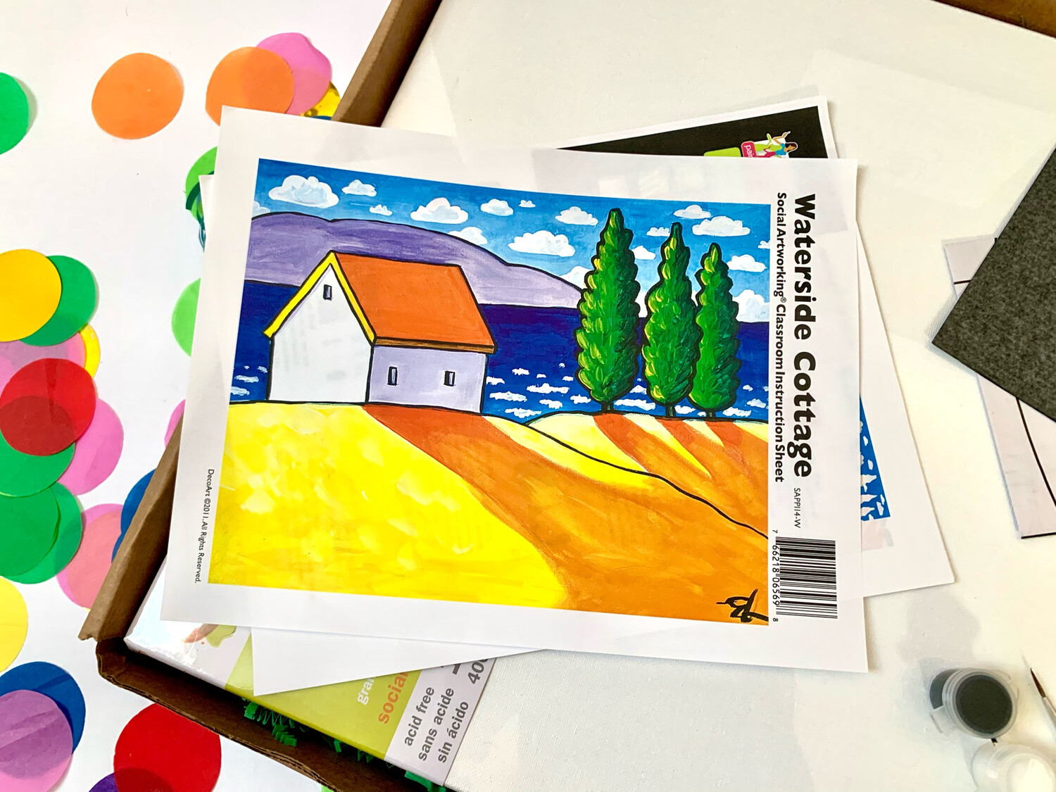 Waterside Cottage ADULT Acrylic Paint On Canvas DIY Art Kit