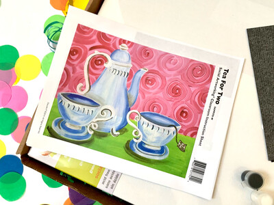 Tea For Two ADULT Acrylic Paint On Canvas DIY Art Kit
