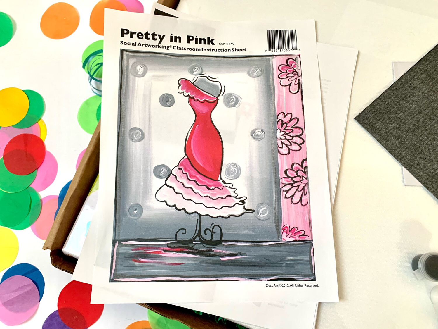 Pretty in Pink ADULT Acrylic Paint On Canvas DIY Art Kit