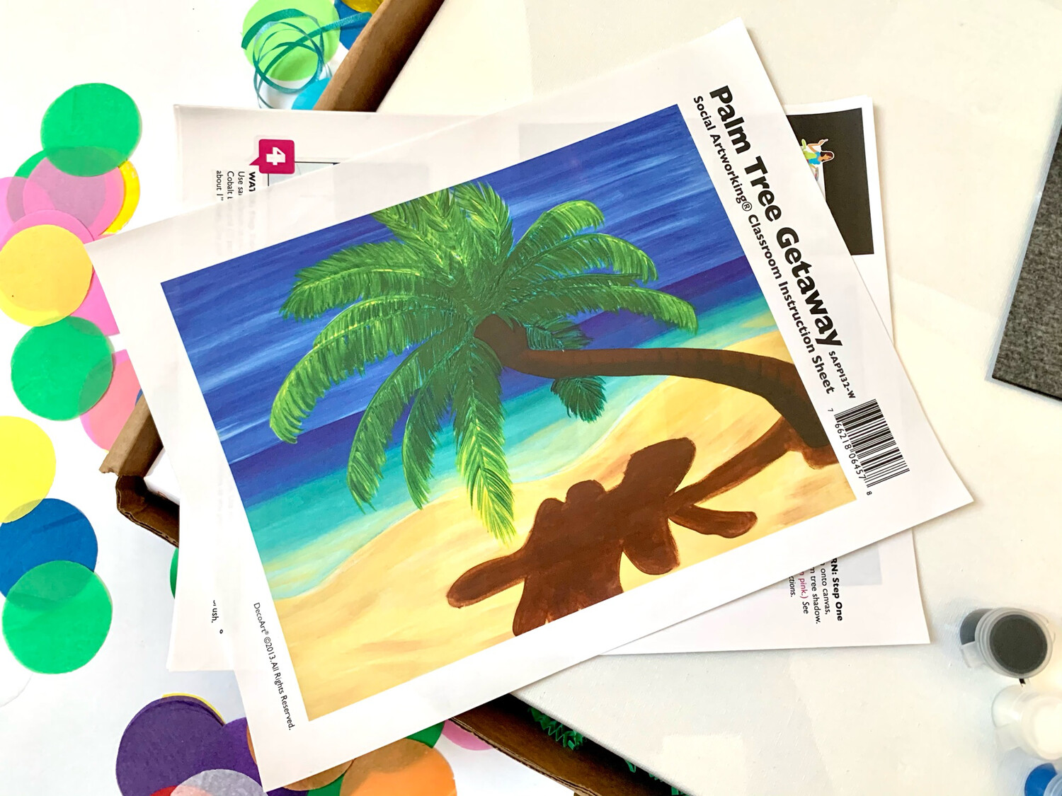 Palm Tree ADULT Acrylic Paint On Canvas DIY Art Kit