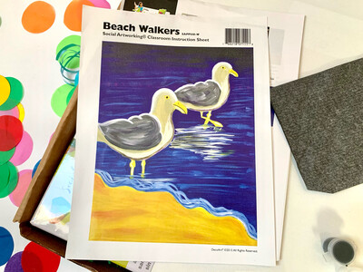 Seagull Beach ADULT Acrylic Paint On Canvas DIY Art Kit