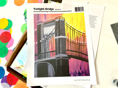 Twilight Bridge ADULT Acrylic Paint On Canvas DIY Art Kit