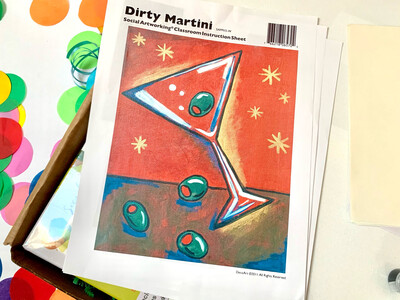 Dirty Martini ADULT Acrylic Paint On Canvas DIY Art Kit