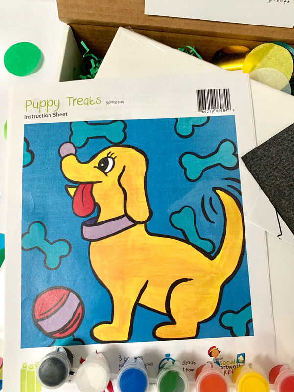 Puppy Dog KIDS Acrylic Paint On Canvas DIY Art Kit