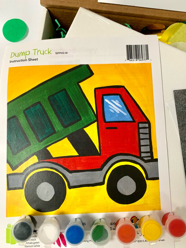Dump Truck KIDS Acrylic Paint On Canvas DIY Art Kit