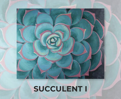 Succulent ADULT Acrylic Paint On Canvas DIY Art Kit