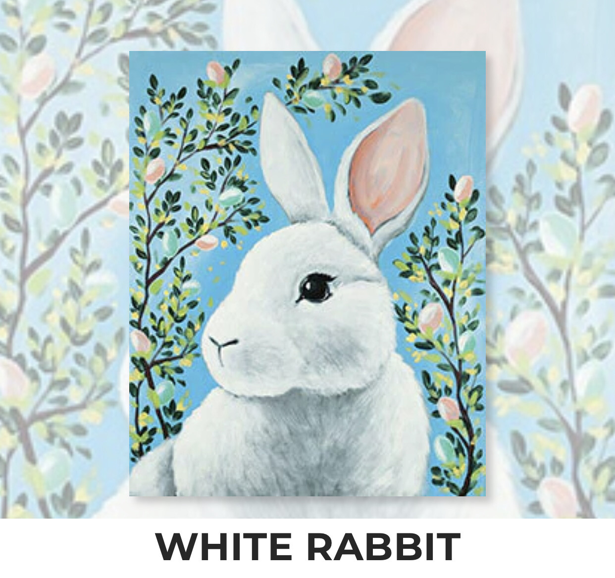 White Rabbit ADULT Acrylic Paint On Canvas DIY Art Kit 