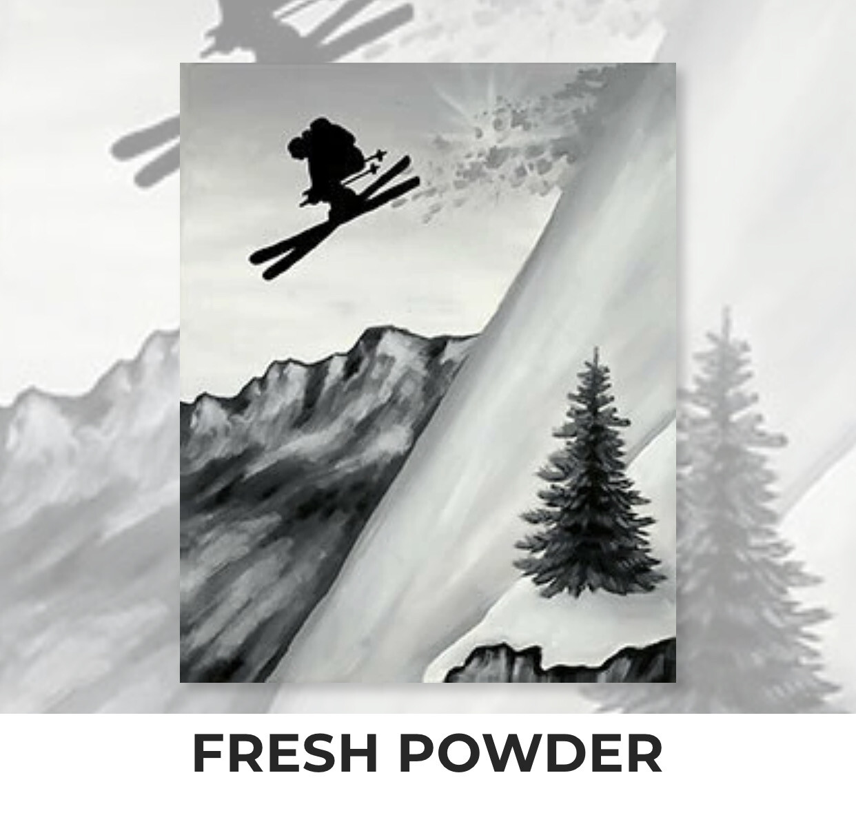 Fresh Powder ADULT Acrylic Paint On Canvas DIY Art Kit - 3 Week Special Order