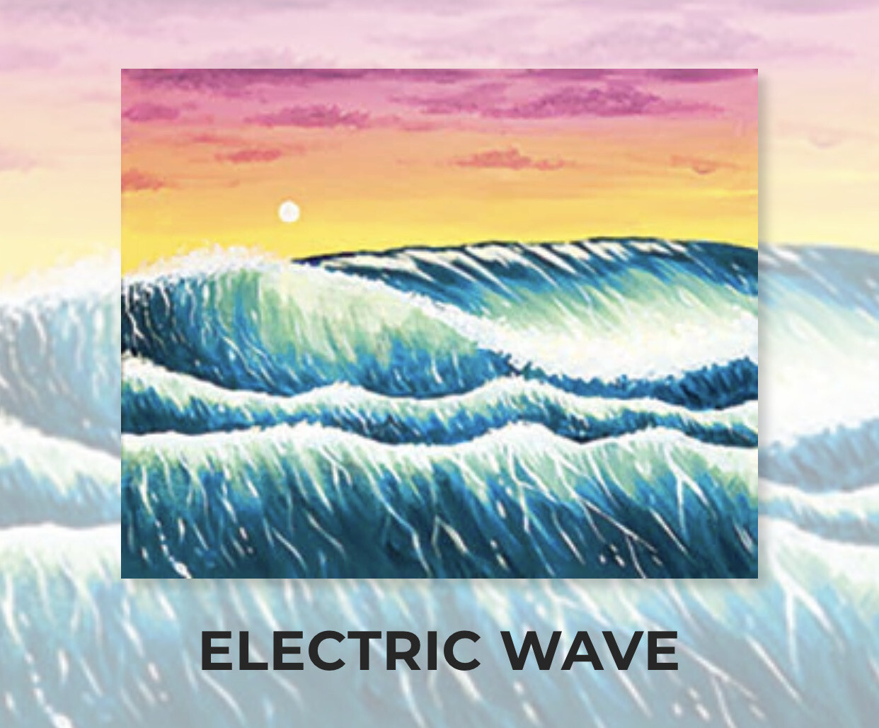 ADULT Acrylic Paint On Canvas DIY Art Kit - Electric Wave 
