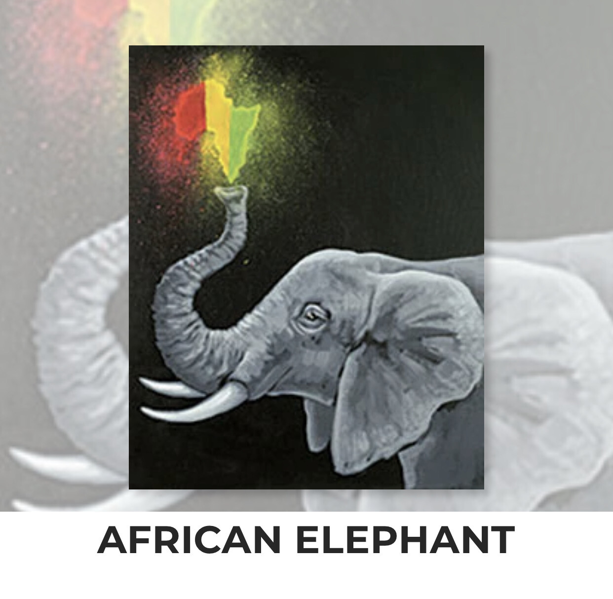 African Elephant ADULT Acrylic Paint On Canvas DIY Art Kit - 3 Week Special Order