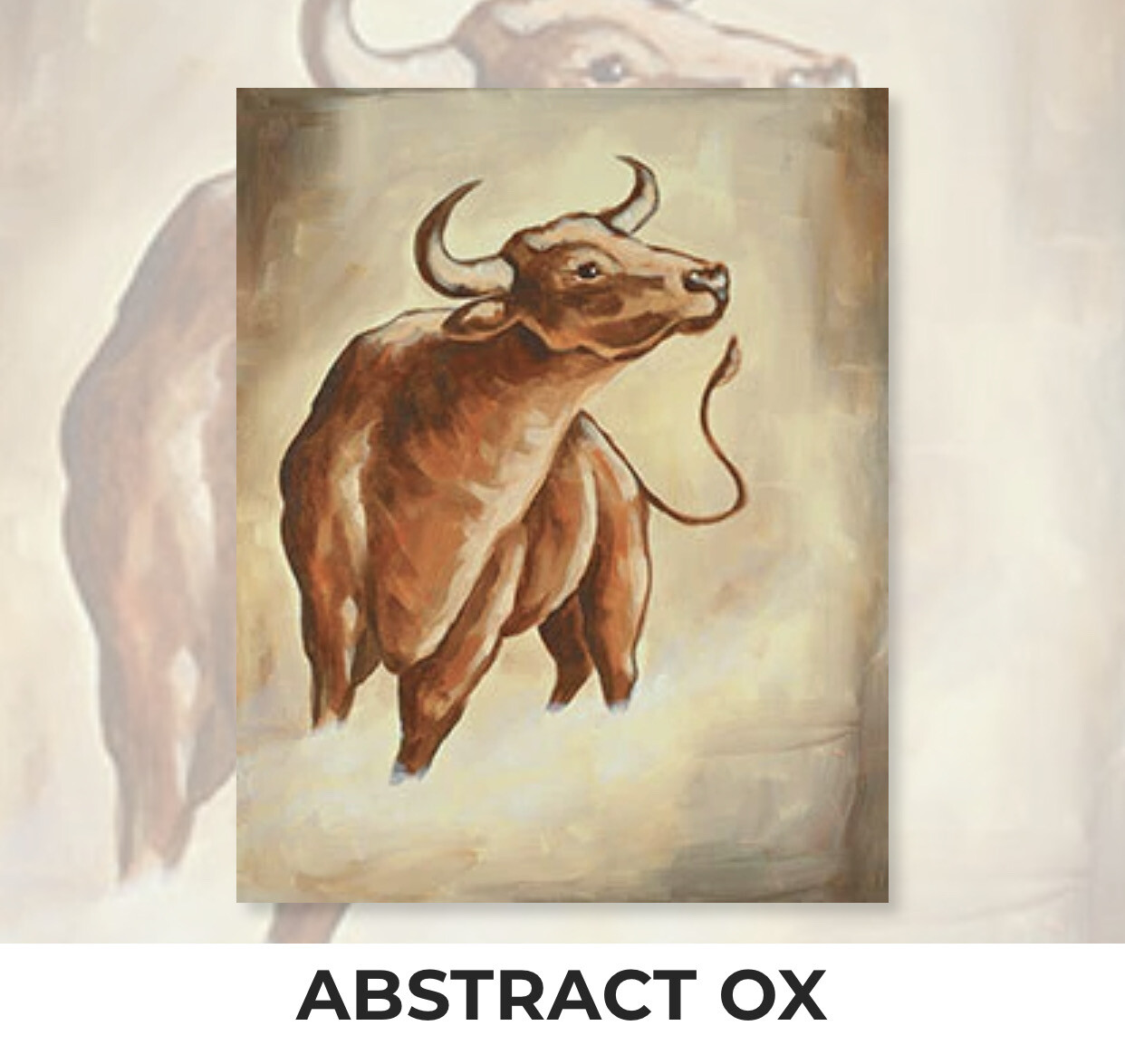 Abstract Ox ADULT Acrylic Paint On Canvas DIY Art Kit - 3 Week Special Order