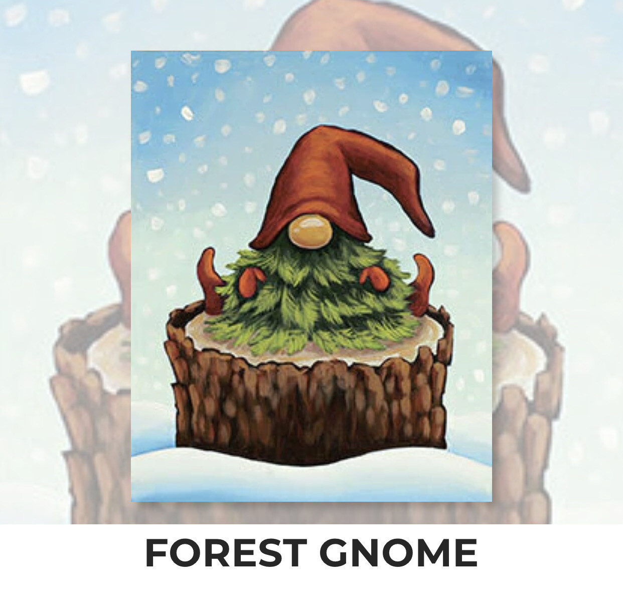 Forest Gnome ADULT Acrylic Paint On Canvas DIY Art Kit - 3 Week Special Order