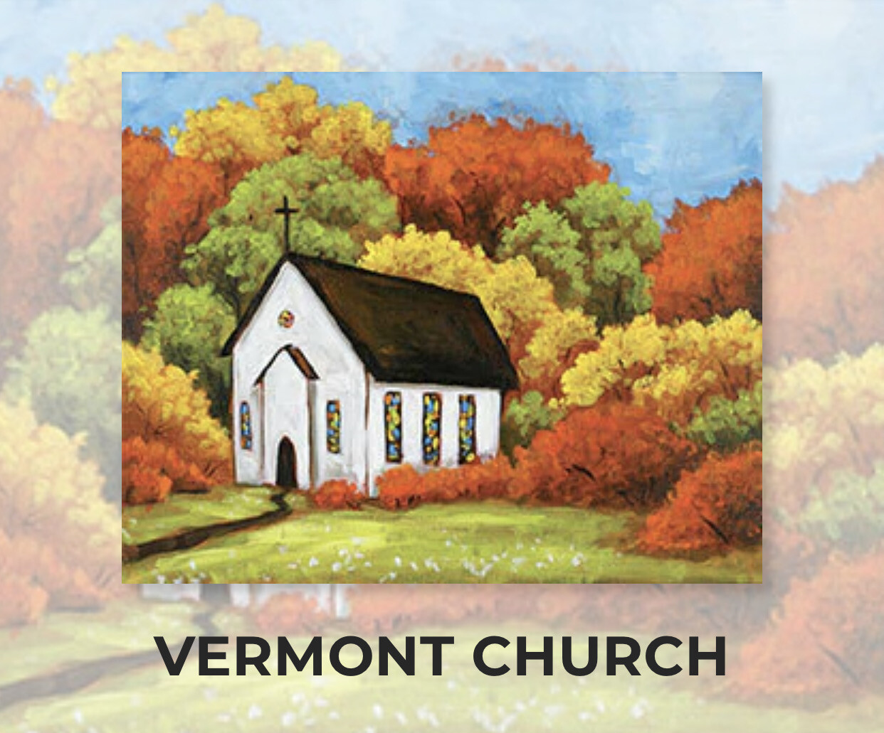 Vermont Church ADULT Acrylic Paint On Canvas DIY Art Kit - 3 Week Special Order