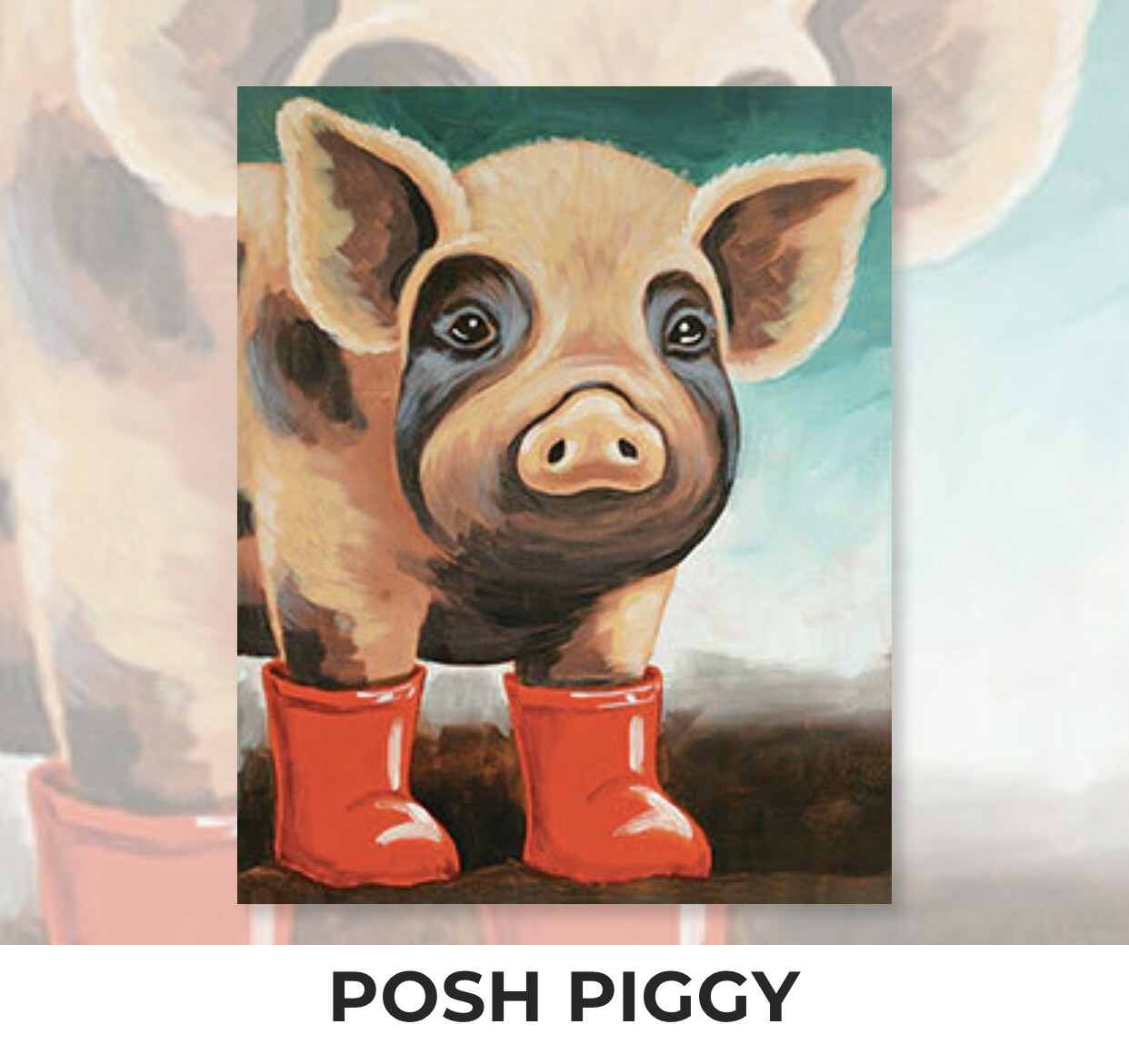 Posh Piggy ADULT Acrylic Paint On Canvas DIY Art Kit 