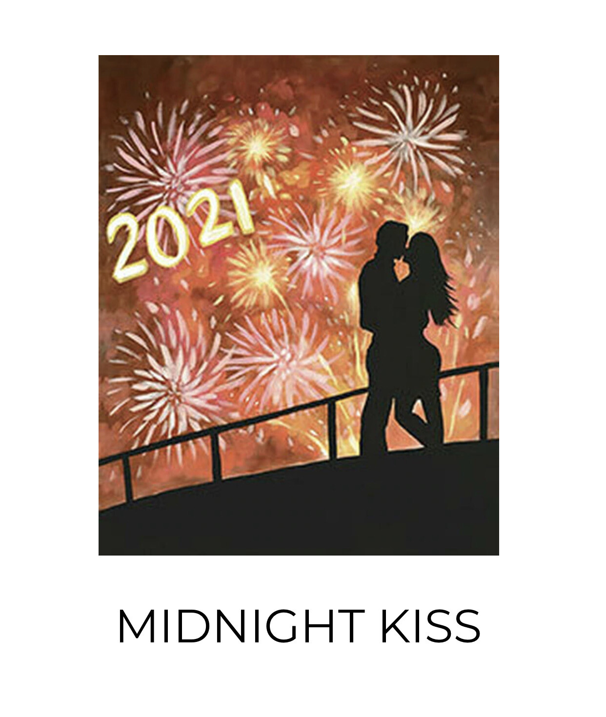 Midnight Kiss ADULT Acrylic Paint On Canvas DIY Art Kit - 3 Week Special Order