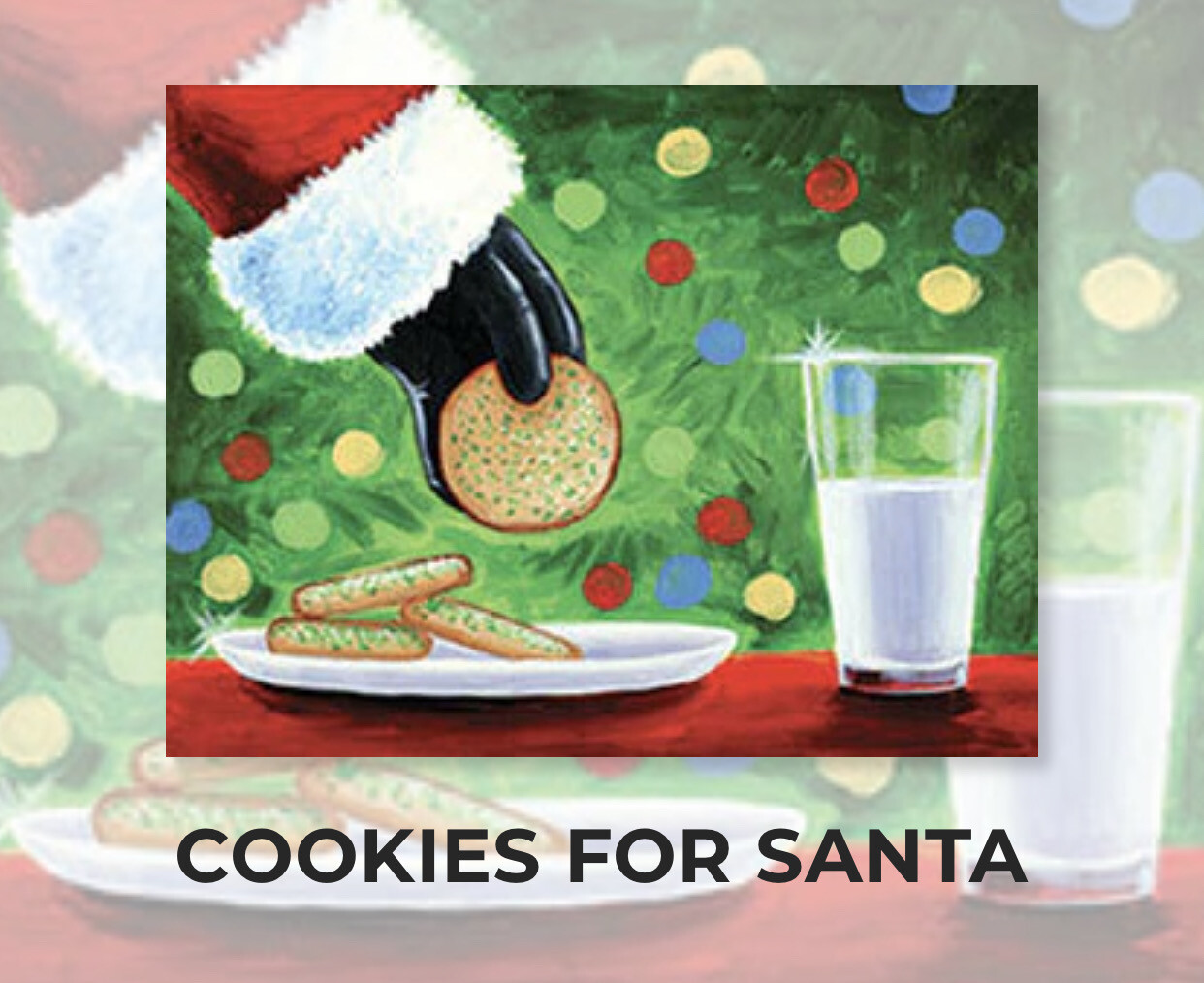 Cookies For Santa ADULT Acrylic Paint On Canvas DIY Art Kit - 3 Week Special Order